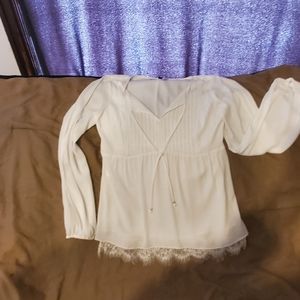 WH/BM cream , long sleeve blouse